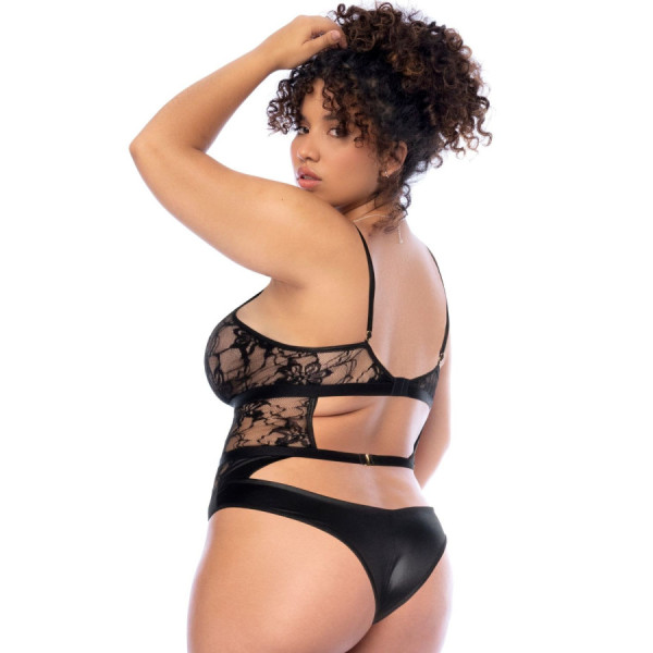 Body noir dos nu grande taille 